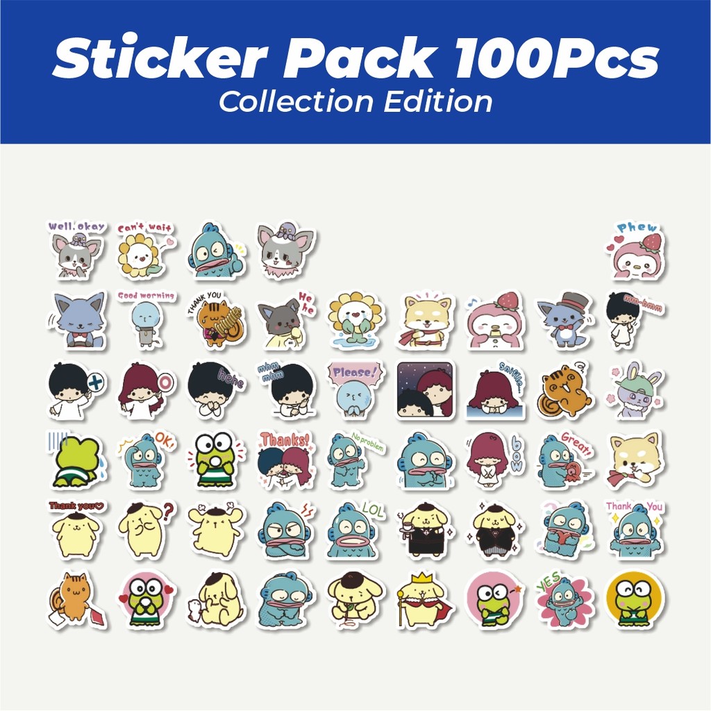 

Hot Stiker Kartun Sanrio Kawaii Character Mixed Series Lucu Anti Air Stikers Berperekat Waterproof Sticker Decal Buat Motor Helm Buku Journal Koper Casing HP Laptop Botol Minum