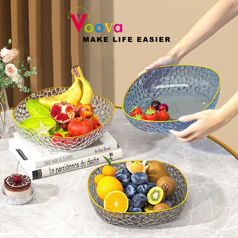 VOOVA Piring Buah Aestetic/ Piring Buah ala Eropa / Piring Buah Transparan / Piring Buah Potong/ Pir