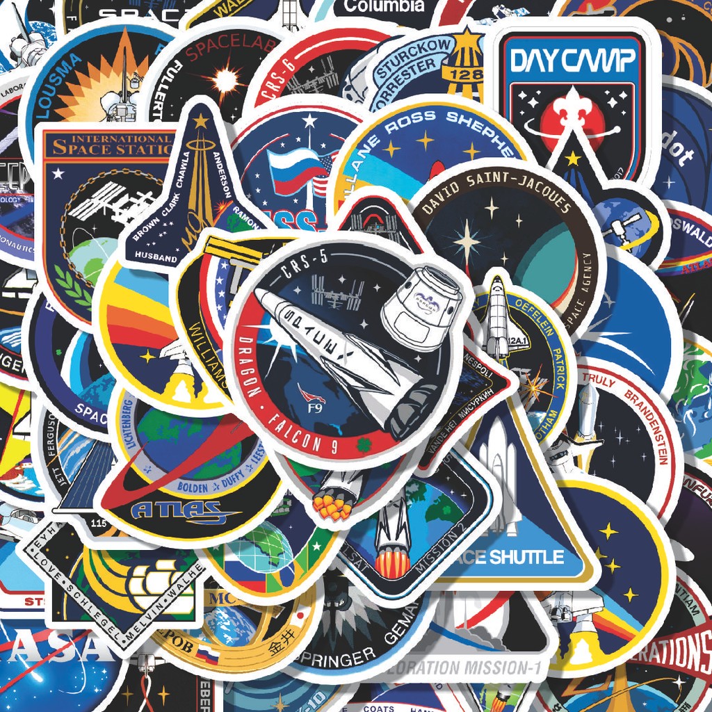 

100PCS Lucu Stiker Space Mission Series [Misi Luar Angkasa] Stiker Aesthetic Stiker Anti Air Stikers Berperekat Waterproof sticker decal buat Motor Helm Buku Journal Koper Casing HP Laptop Botol Minum Hadiah anak