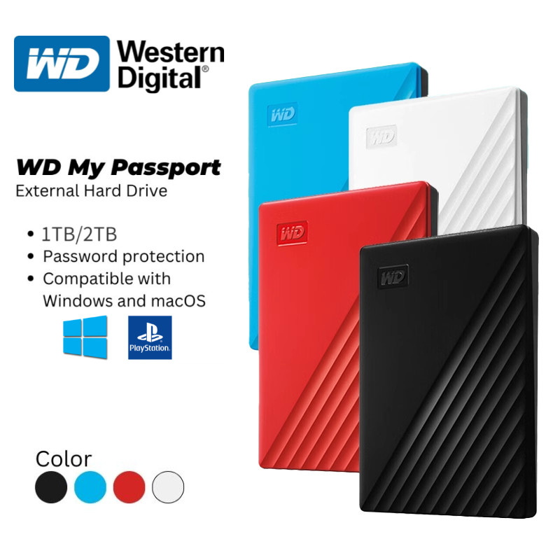 WESTERN DIGITAL WD ELEMENTS/My Passport 500GB 1TB 2TB 4TB HDD/ hardisk eksternal / hardisk eksternal