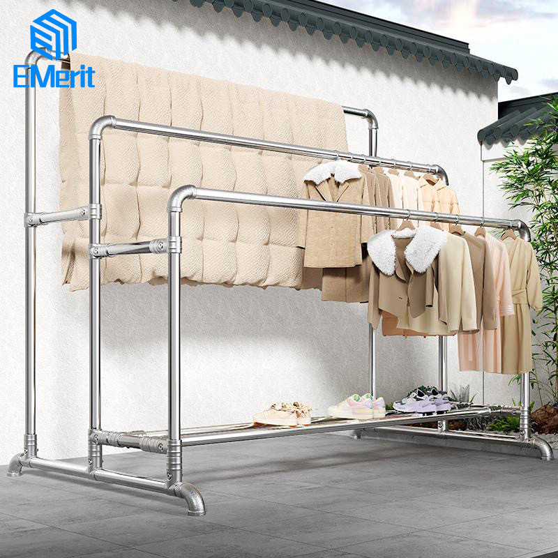 Jemuran Baju Stainless Besar Jemuran Baju Aluminium Gantungan Baju Berdiri Stainless Steel Tebal