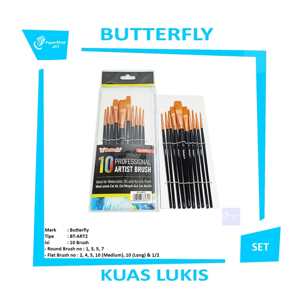 

COD BUTTERFLY - Paint Brush BT-ART2 - Set