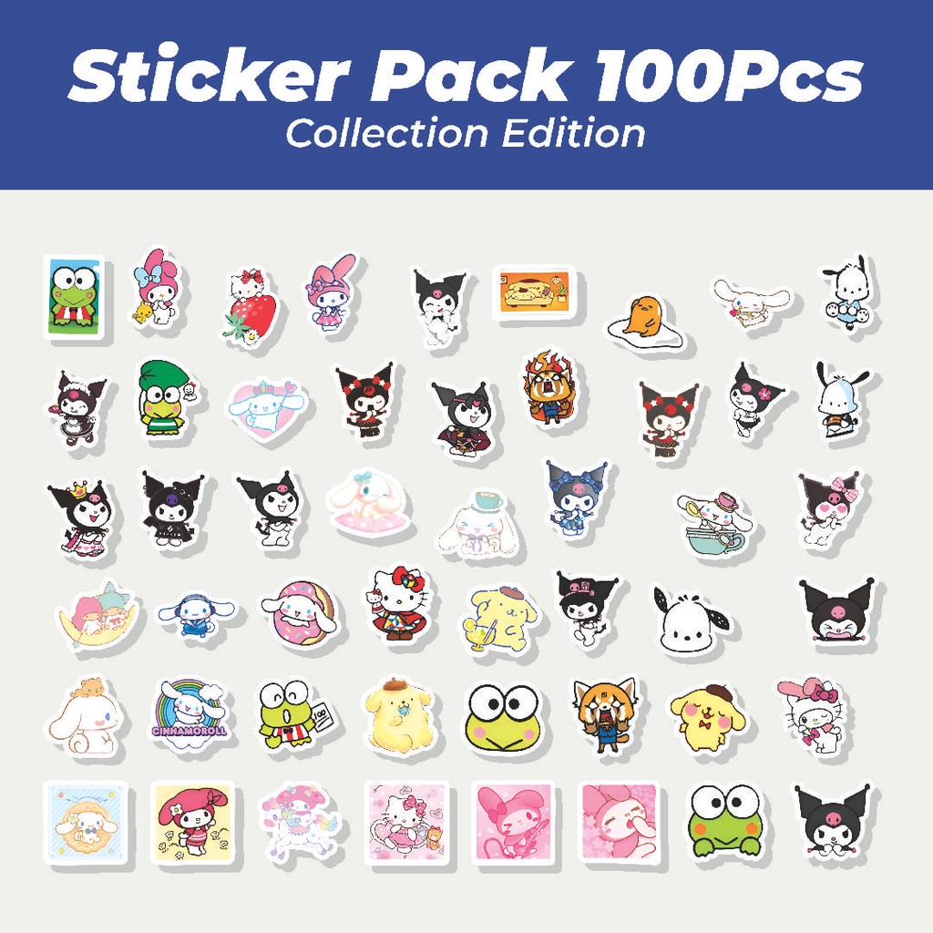 

Hot Stiker Sanrio Cute Karakter Mix Lucu Anti Air Stikers Berperekat Waterproof Sticker Decal Buat Motor Helm Buku Journal Koper Casing HP Laptop Botol Minum
