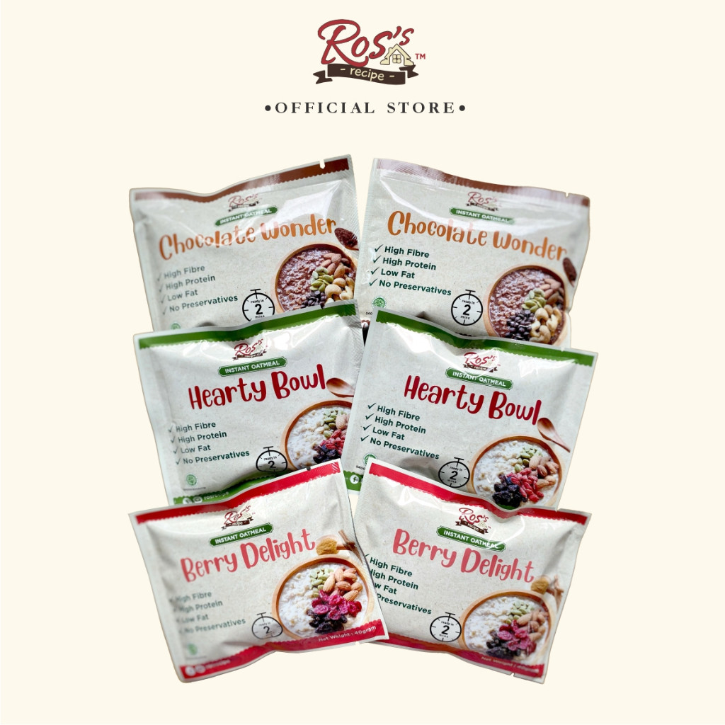 

Ros Recipe Instant Oatmeal Mix 3 Rasa 40gr x 6pcs (Paket)