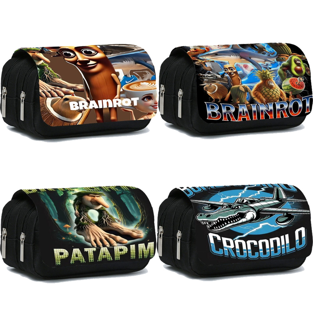 

Italian Brainrot Pencil Bags All Styles Kids Pencil Bag Hook All Kinds Nylon Pencil Case Children School Supplies Stationery Set