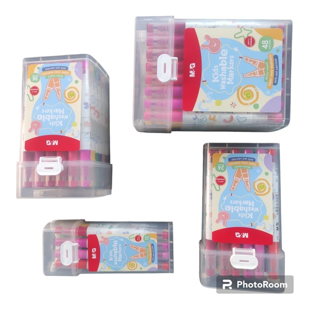 

M&G kids washable markers 12/24/36/48 warna
