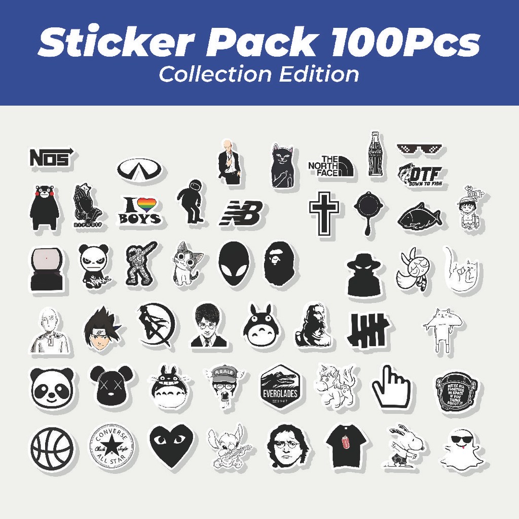 

Hot Stiker Funny White and Black Custom [Kustom Putih dan Hitam Lucu] Lucu Anti Air Stikers Berperekat Waterproof Sticker Decal Buat Motor Helm Buku Journal Koper Casing HP Laptop Botol Minum