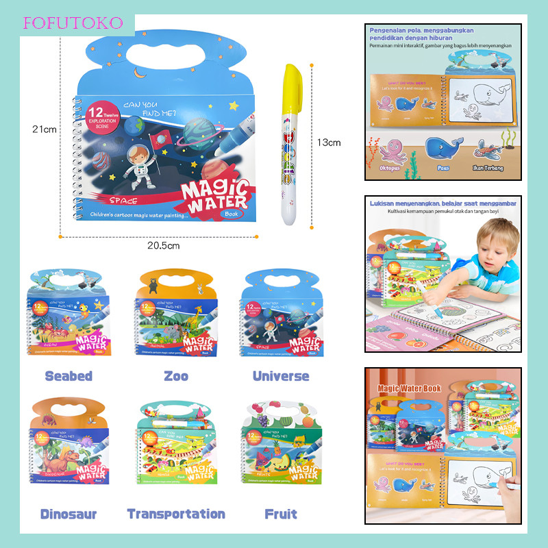 

Graffiti Buku Lukisan Air Berwarna Warni / Water Colour Book / Buku Gambar Anak / Buku Gambar Ajaib / Buku Edukasi Anak Menggambar Mewarnai