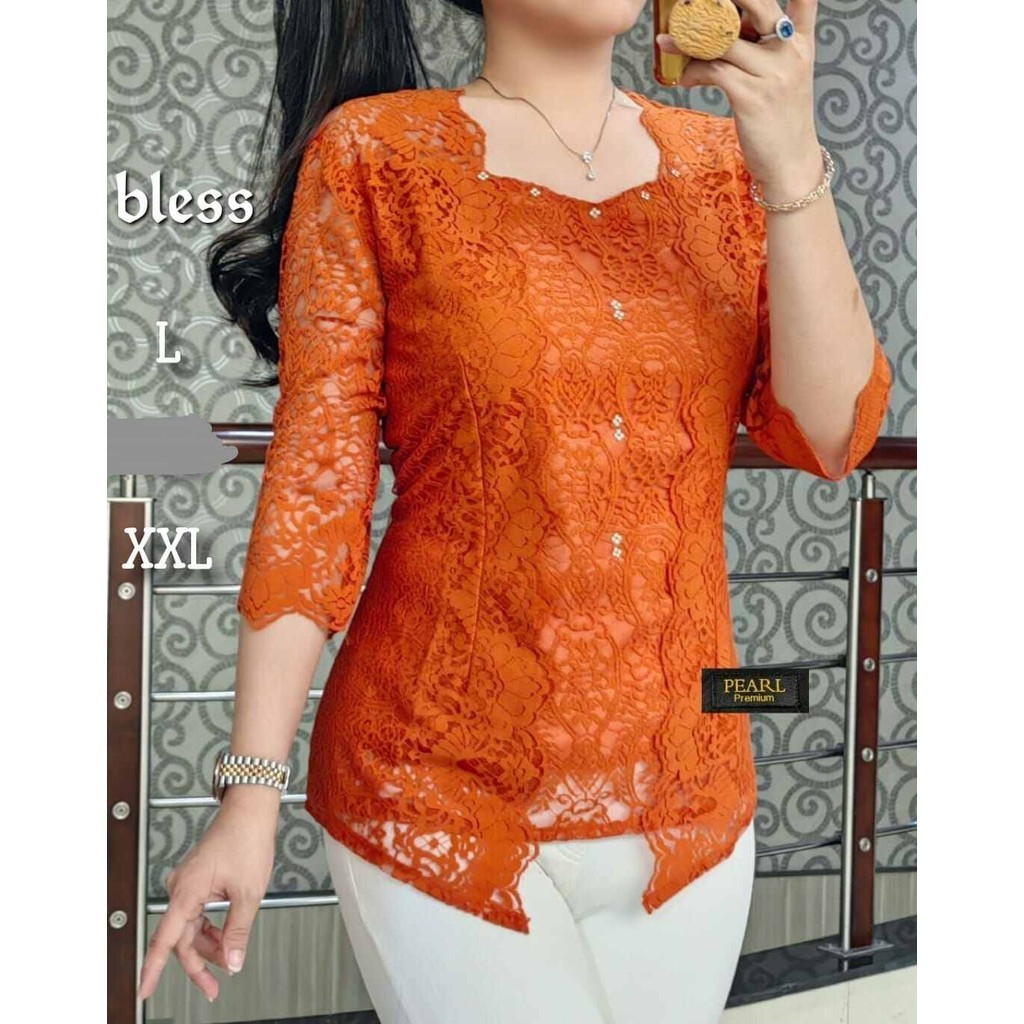 NN Blus kebaya brokat  terbaru anggun dan kekinian