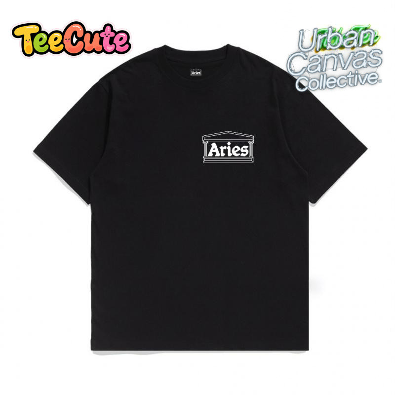 Cocok untuk anak laki-laki dan perempuan Kaos bermotif DTF Aries Arise Tshirt Temple Black Premium K