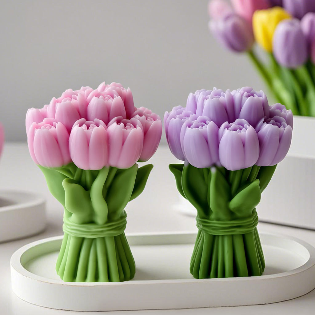 

Gift Tulip Bouquet Silicone Mold DIY Flowers Aroma Candle Molds Handmade Soap Candle Making Supplies