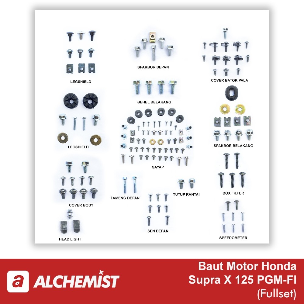 COD / Promo / Original / Baut Supra X 125 PGM FI / Baud Honda Supra X 125 PGM FI Full set / / Baut B