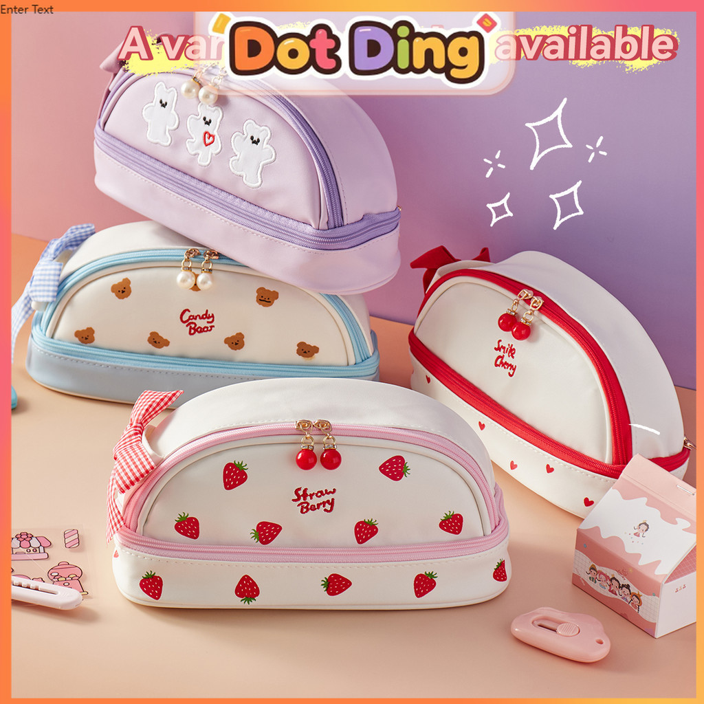 

[DOTDING] Tas Pensil 2 Lapis Motif Polkadot Lucu Kapasitas Besar Untuk Pelajar