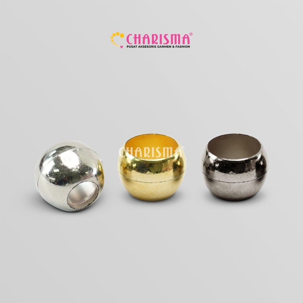 Charisma Stopper Bulat Lobi Lobi Logam Bandul S104 - Ujung Tali Sweeter, Jaket, Croom / Stopper Bell