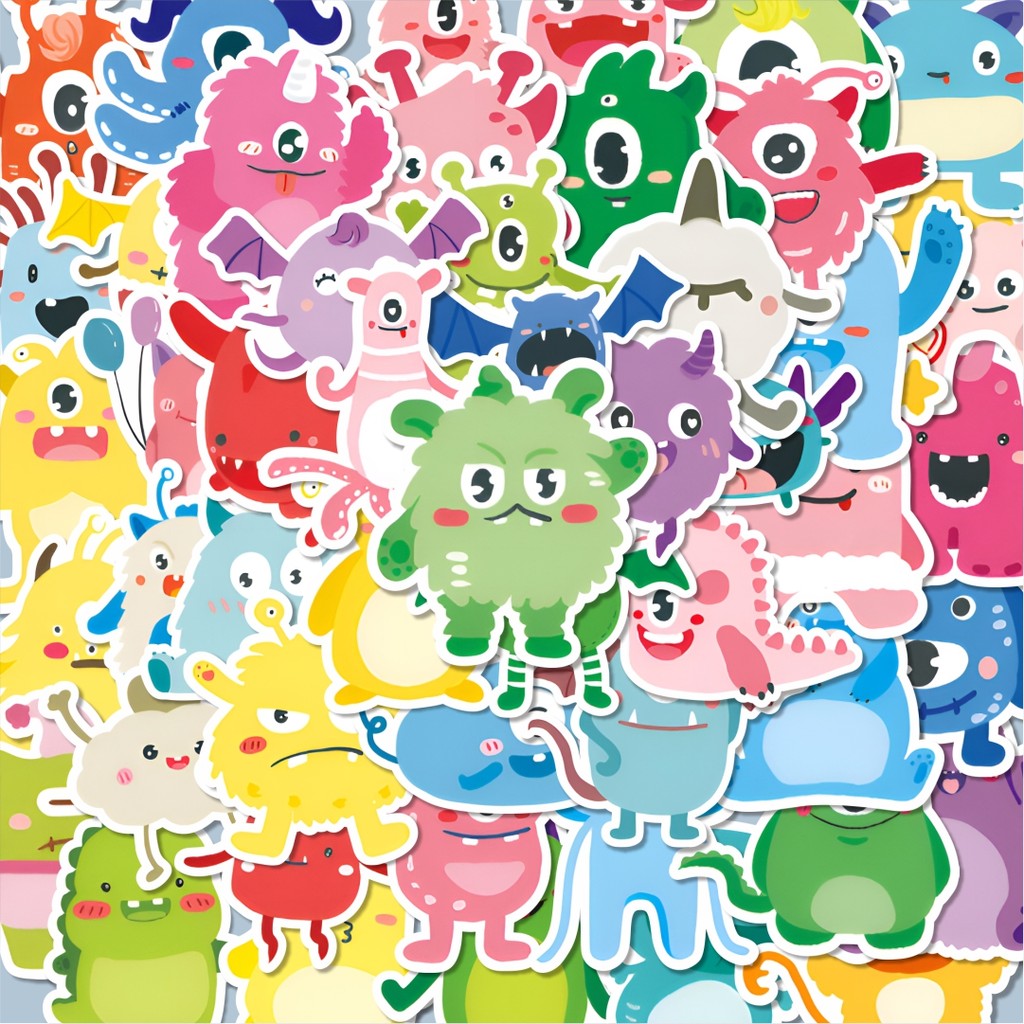 

100PCS Lucu Stiker Kartun Cute Montser Family Stiker Aesthetic Stiker Anti Air Stikers Berperekat Waterproof sticker decal buat Motor Helm Buku Journal Koper Casing HP Laptop Botol Minum Hadiah anak