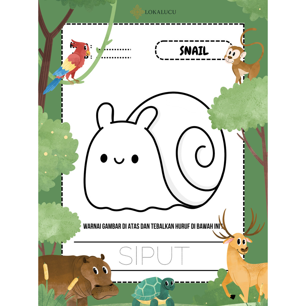 

50 Lembar Mewarnai Anak – Tema Hewan, Pemandangan, dan Karakter Lucu