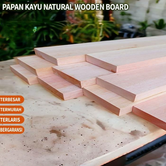 Papan kayu 150x35x1,5cm Wooden board bahan meja kayu - 60 cm, 15 cm