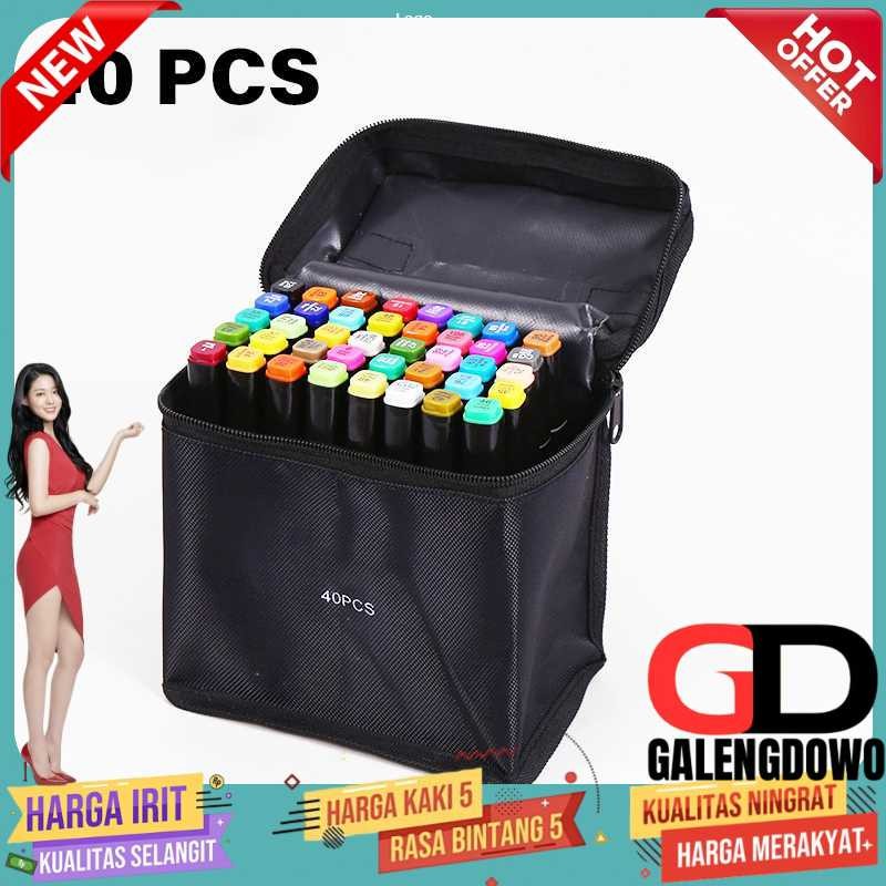 

Toddi Spidol Dual Side Fine Art Brush Art Marker Set 40 Warna - CY-006