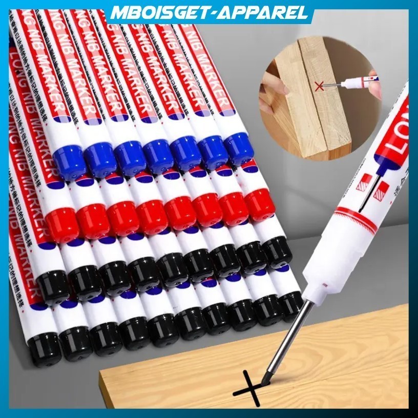 

MBOISGET - NEW Spidol Kepala Panjang Long Nib Head Marker Waterproof PERMANENT Deep Hole Marker Pens Long Nosed Marker Deep Drill Hole Long Nib Scriber Carpentry SPIDOL TUKANG MEKANIK