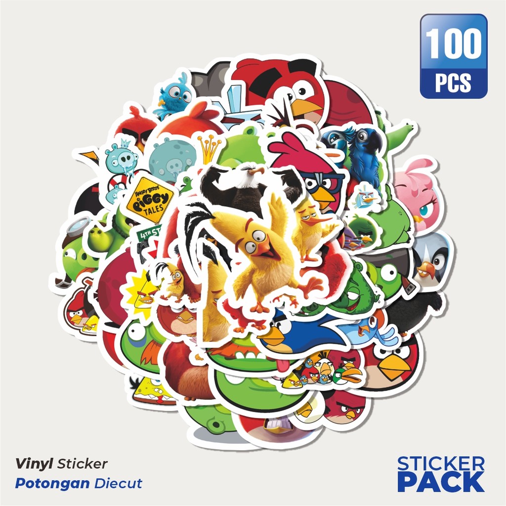 

Super Hemat! 100 PCS Stiker Stiker Game Series Angry Birds Mobile Character Mix 2 Waterproof Aesthetic- Untuk Laptop, Motor, dan Helm - Paper Stationery Pack