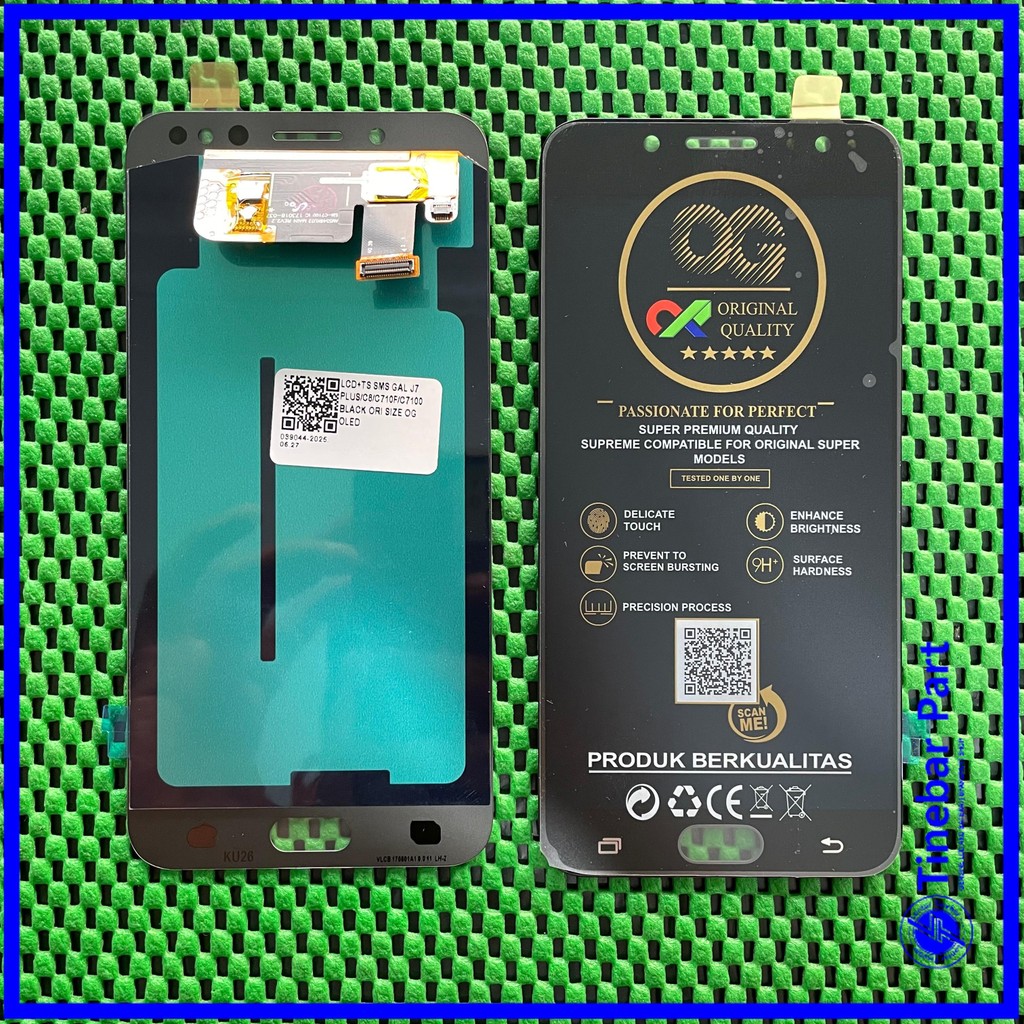 LCD+TS SAMSUNG GAL J7 PLUS/C8/C710F/C7100 BLACK ORI SIZE - OG SUPER (OLED)
