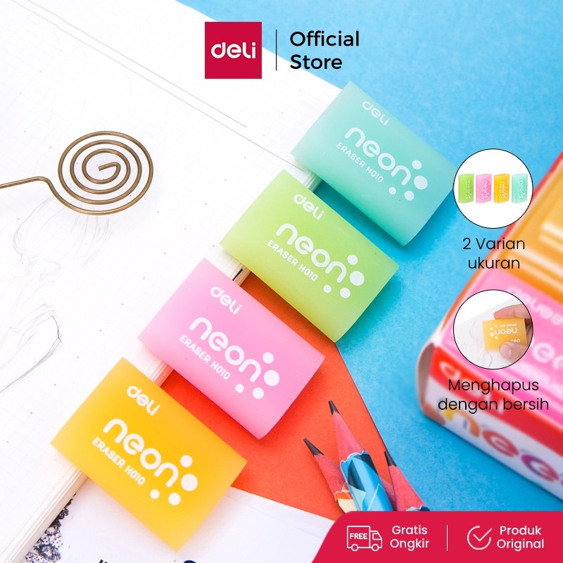 

Deli Penghapus Pensil Warna Neon bahan Eco-PVC kualitas bagus EH01000