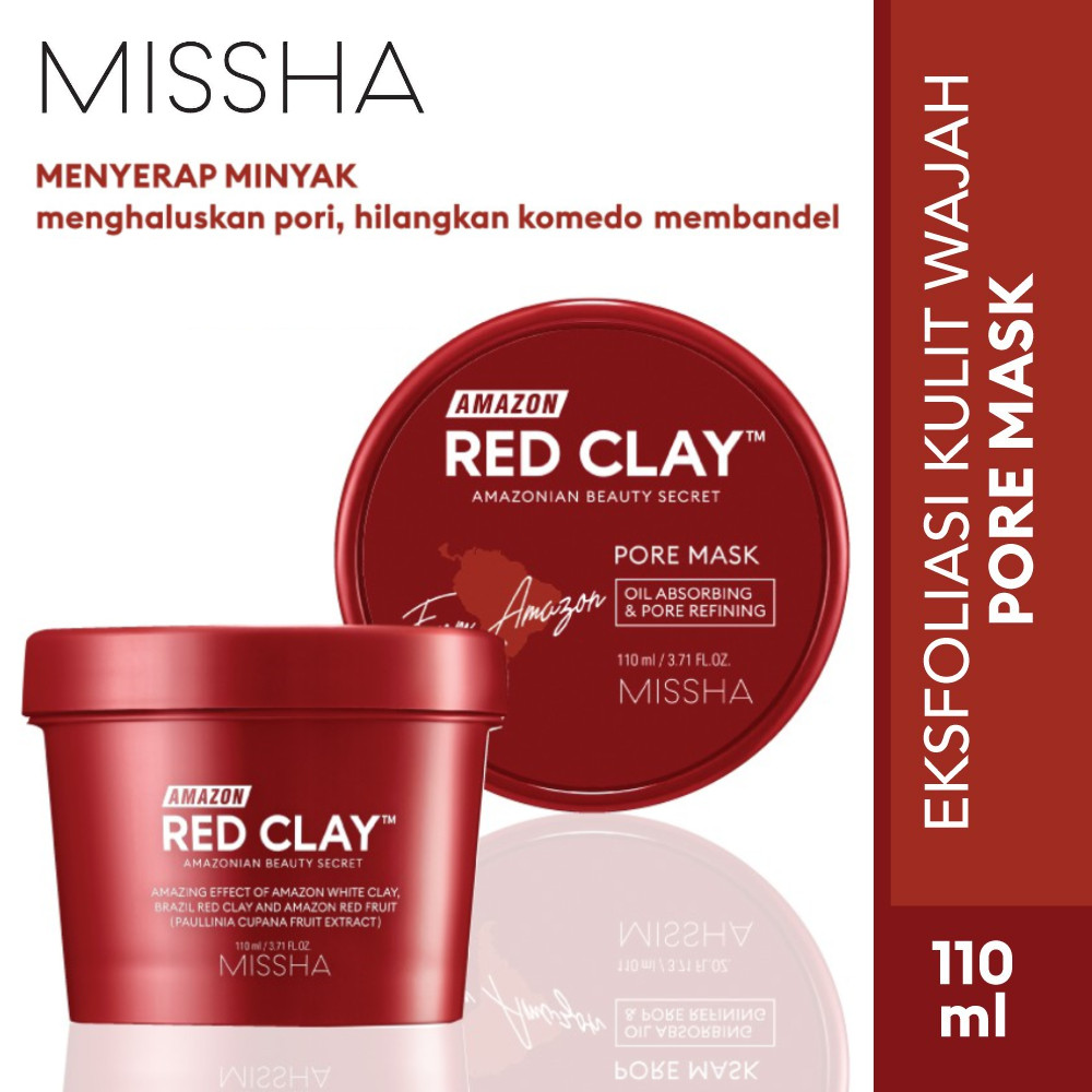 [ CLEARANCE SALE ] MISSHA Amazon RED CLAY Pore Mask 110ml (Masker Wajah - Untuk Membantu Mengontrol 