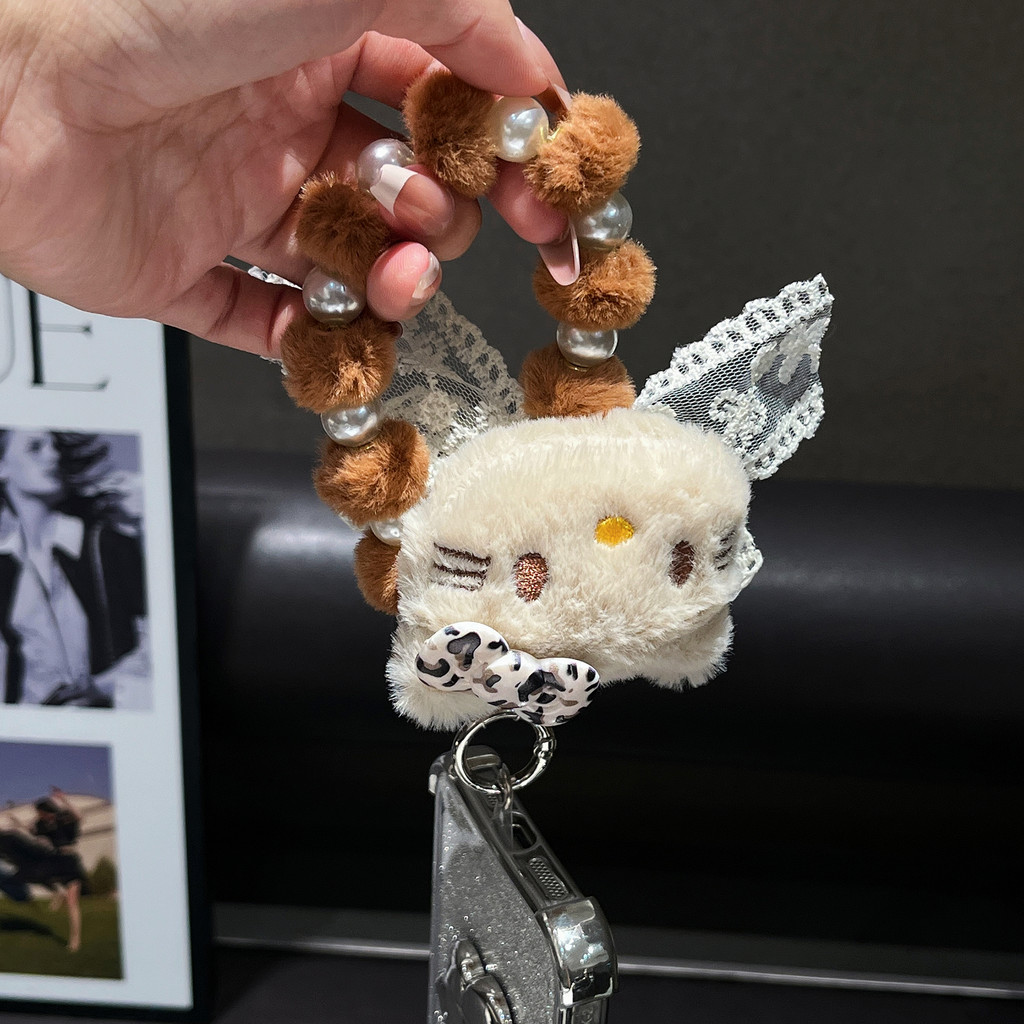 

Creative Cartoon Keychain Kawaii Children Anime Phone Bag Pendant Hairball Cute Women Bag Car Keychians Girl Birthday Gifts