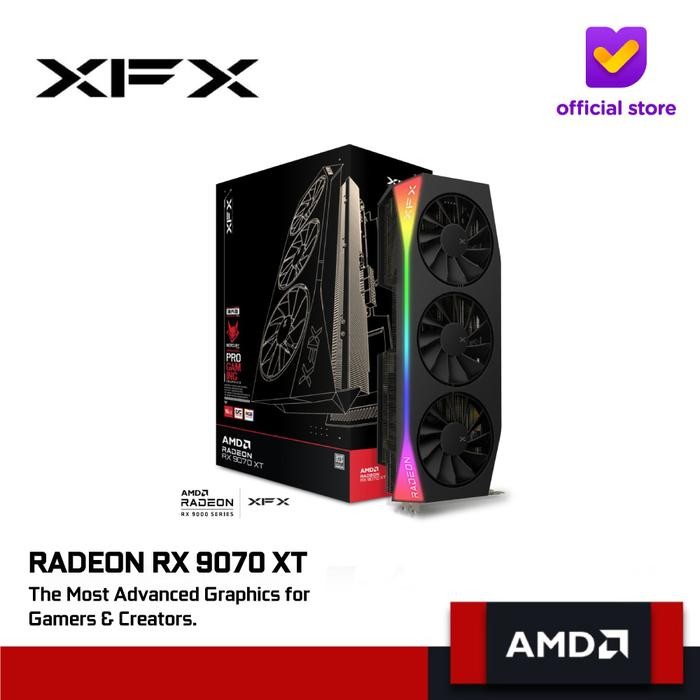 XFX Mercury AMD Radeon RX 9070 XT 16GB GDDR6 OC Gaming Edition with RGB