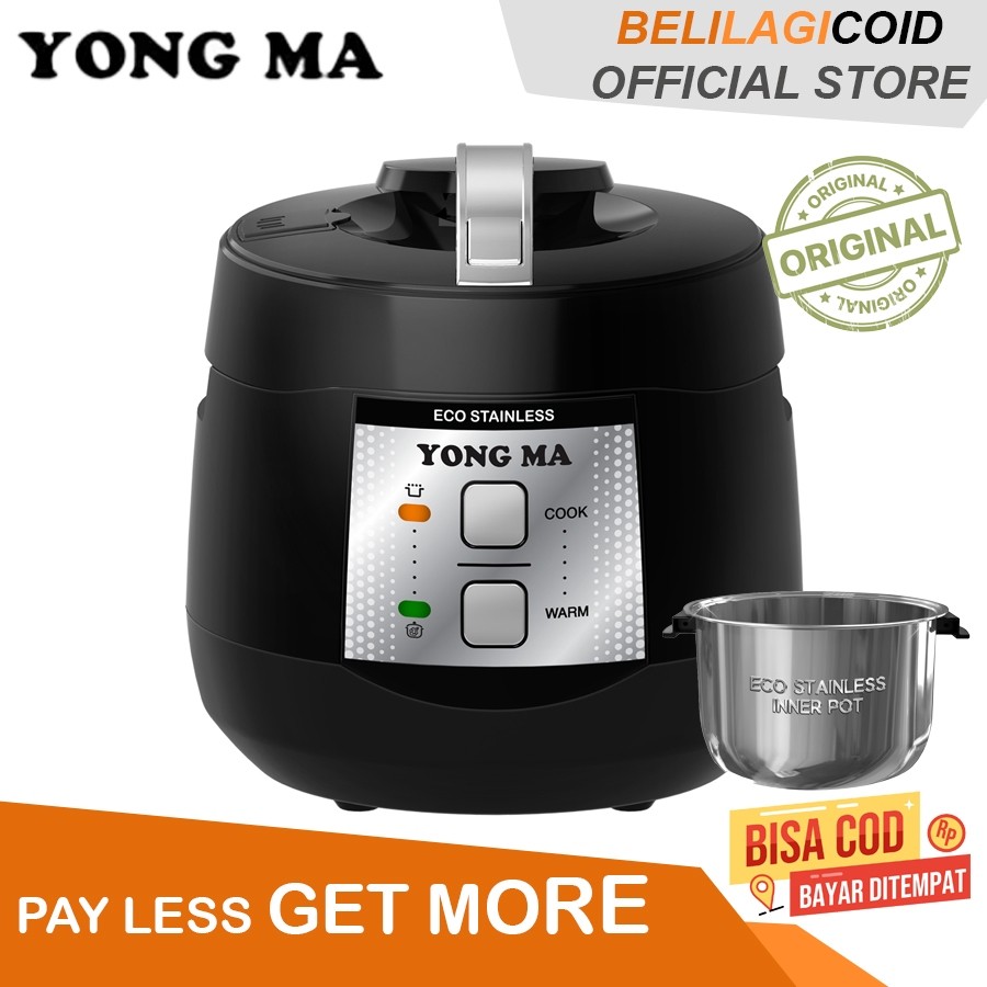 (BEBAS ONGKIR)YongMa Magic Com 3in1 Stainless Steel YMC 7073 / SMC-7073 Magic Com Panci Stainless Yo