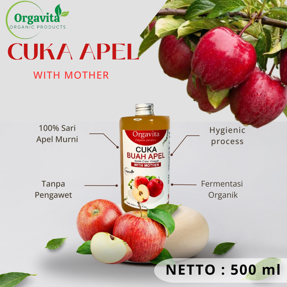 

ORGAVITA Cuka Apel Organik With Mother Kemasan 500ml - Apple Cider Vinegar Asli