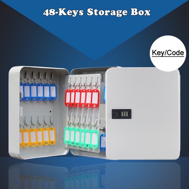 

48-Keys Safe Storage Box Combination/Key Lock Wall Mounted Multi Spare Keys Organizer Box For Home Office Factory Store Use