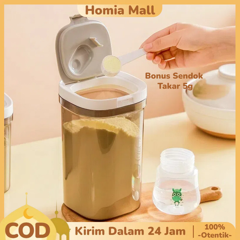TINATAH HomiaMall 【Volume Besar 2400ml≈1KG】BPA Free Tempat Susu Bubuk Bayi Toples Kotak Penyimpanan 