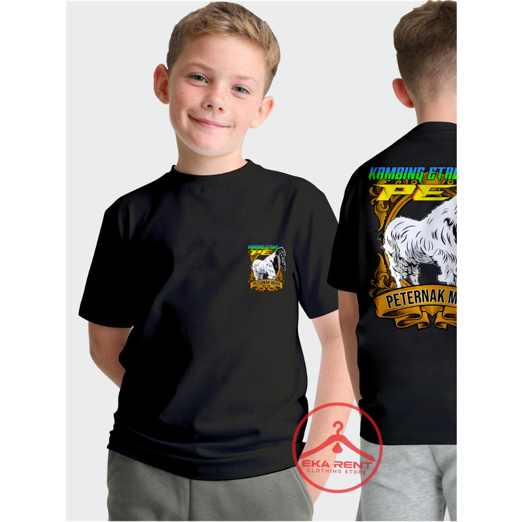 Kaos Anak Kambing Etawa PE Peternak Kambing Muda Etawa Lengan Pendek
