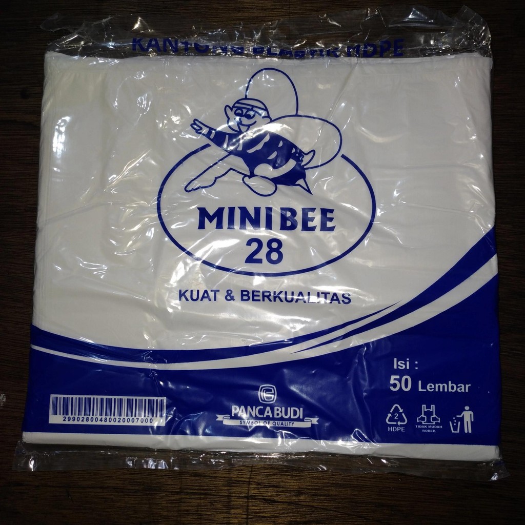 

Kantong Plastik / Kresek Putih Merk Minibee Uk. 28cm