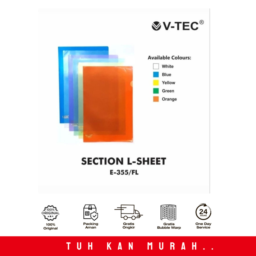 

V-TEC MAP L-SHEET E-355 WARNA UNGU UKURAN FOLIO PER PCS
