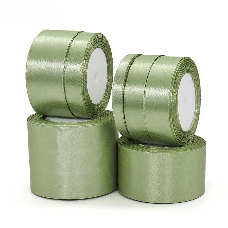 

22meters/91meters Sage Green Ribbon Light Green Ribbon for Gift Wrapping Flower Bouquet Crafts Wedding Party Home Decoration