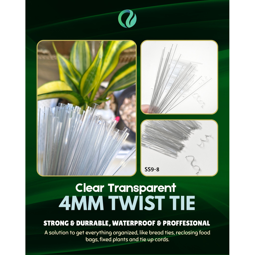 

PET Transparent Twist Tie Kawat Ikat Dekorasi Roti Permen 4MM 8CM