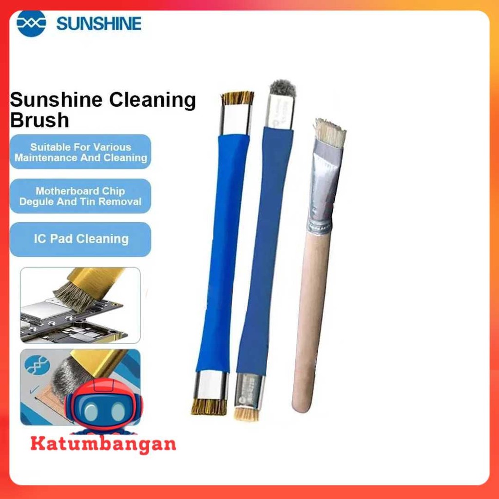 SUNSHINE Set Kuas Pembersih Papan PCB Double Headed Anti Static - SS-022B