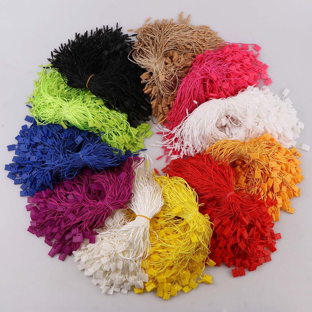 

300pcs/lot Clothes SquareTag Rope11 colors Cords Polyester Ganging Tablets For Garment Bag Tags Cards DIY Clothing Accessories