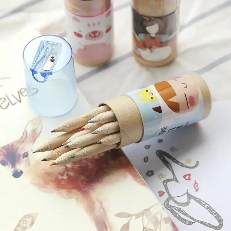 

12pcs/set The Cute Mini 12 Color Pencils Painting Pens Painted Colored Drawing