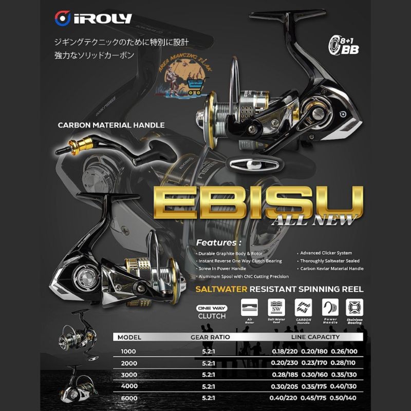Reel IROLY EBISU SW 1000 2000 3000 4000 6000 - Power Handle