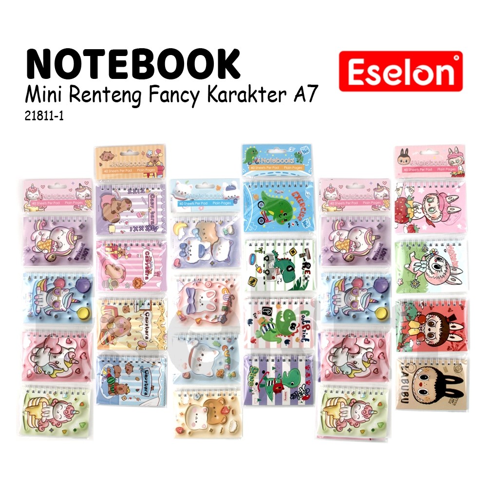 

♚1renteng isi 4pcs Diary A7 Karakter /4buah Diary Renteng Spiral A7♚