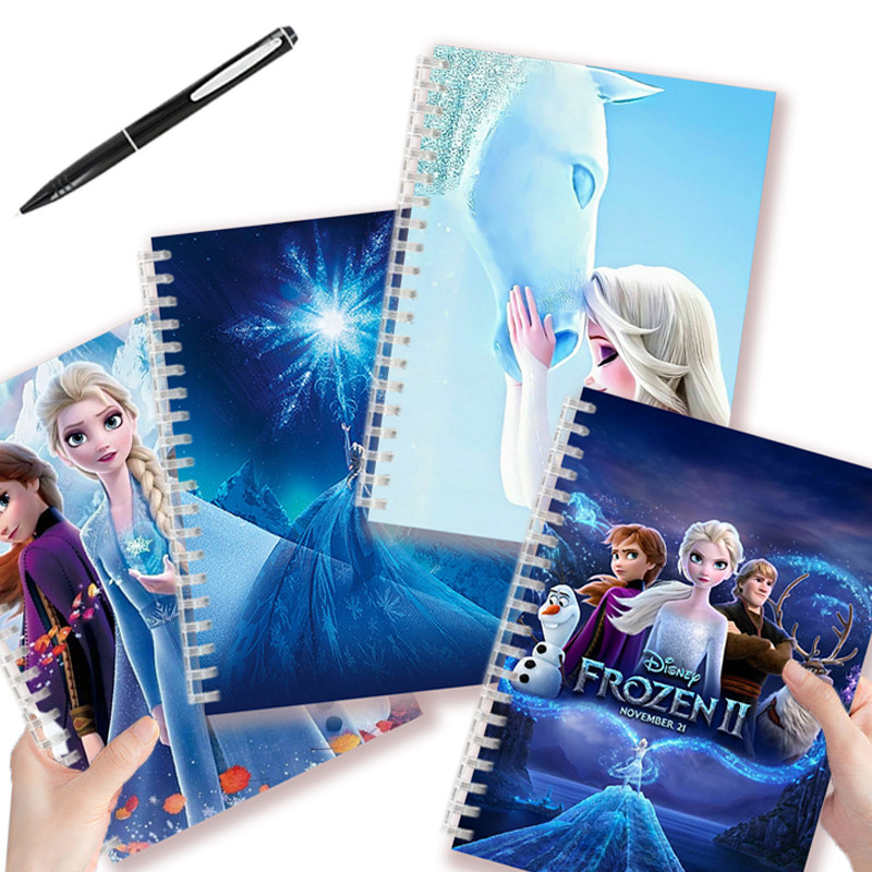 

A5 Spiral Notebook Frozen Stationery Note Book Princess Elsa Anna Snow Queen Graffiti Diary Kids Halloween Gifts Cosplay Toys