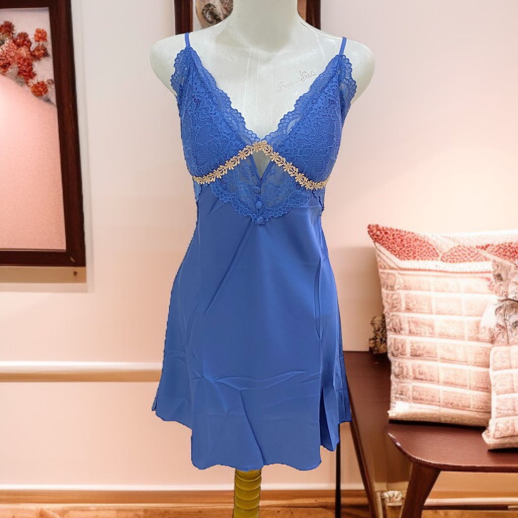 Lingerie Silk Satin Wanita SORELLA 2998 – Model Terusan | Terdapat Padding | Ukuran L | Stylish & Ca