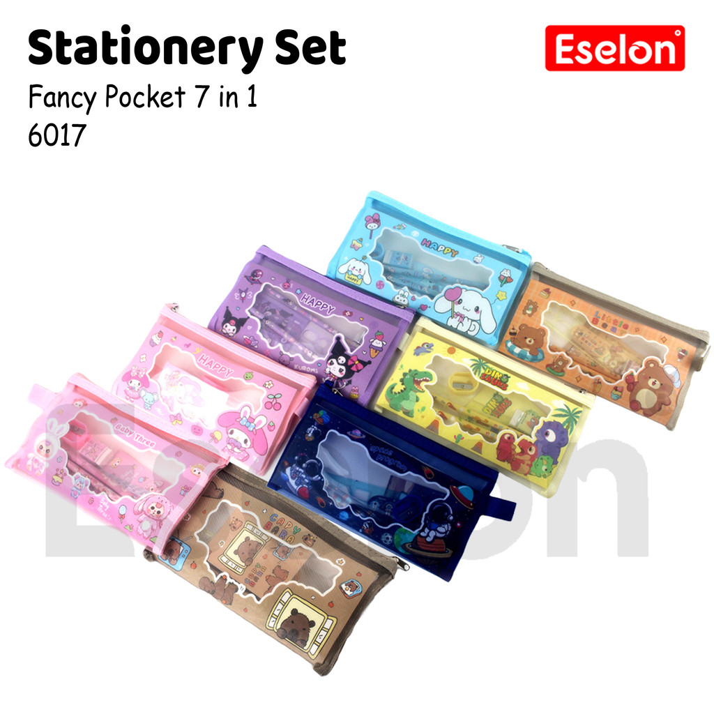 

♚7in1 Stationery set Zipper Jaring 6017 / Paket Alat Tulis Zipper♚
