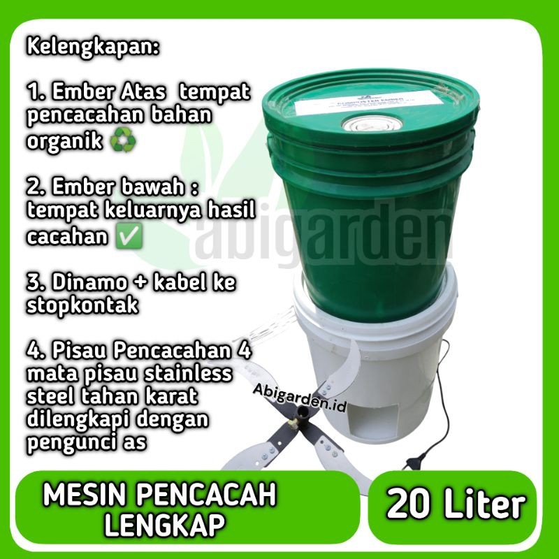 TAM.ZAM Alat Mesin Pencacah Rumput Sayur Buah Daun untuk Pakan Ternak dan Bahan Kompos Blender Sayur