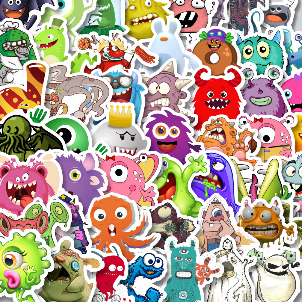 

Stiker Cutting Pack Stiker Monster Art Illustration Karakter Mix 3 Isi 100Pcs Series Aesthetic Lucu Keren Untuk Koper Bahan Vynil