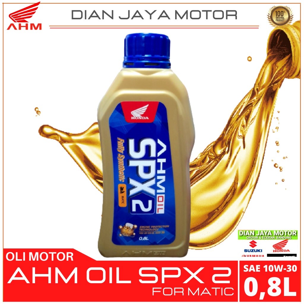 (SPX2) OLI MESIN AHM OIL SPX 2 MATIC OLI SPX 2 MATIC AHM OIL SPX 2 SAE 10W-30 0,8 L