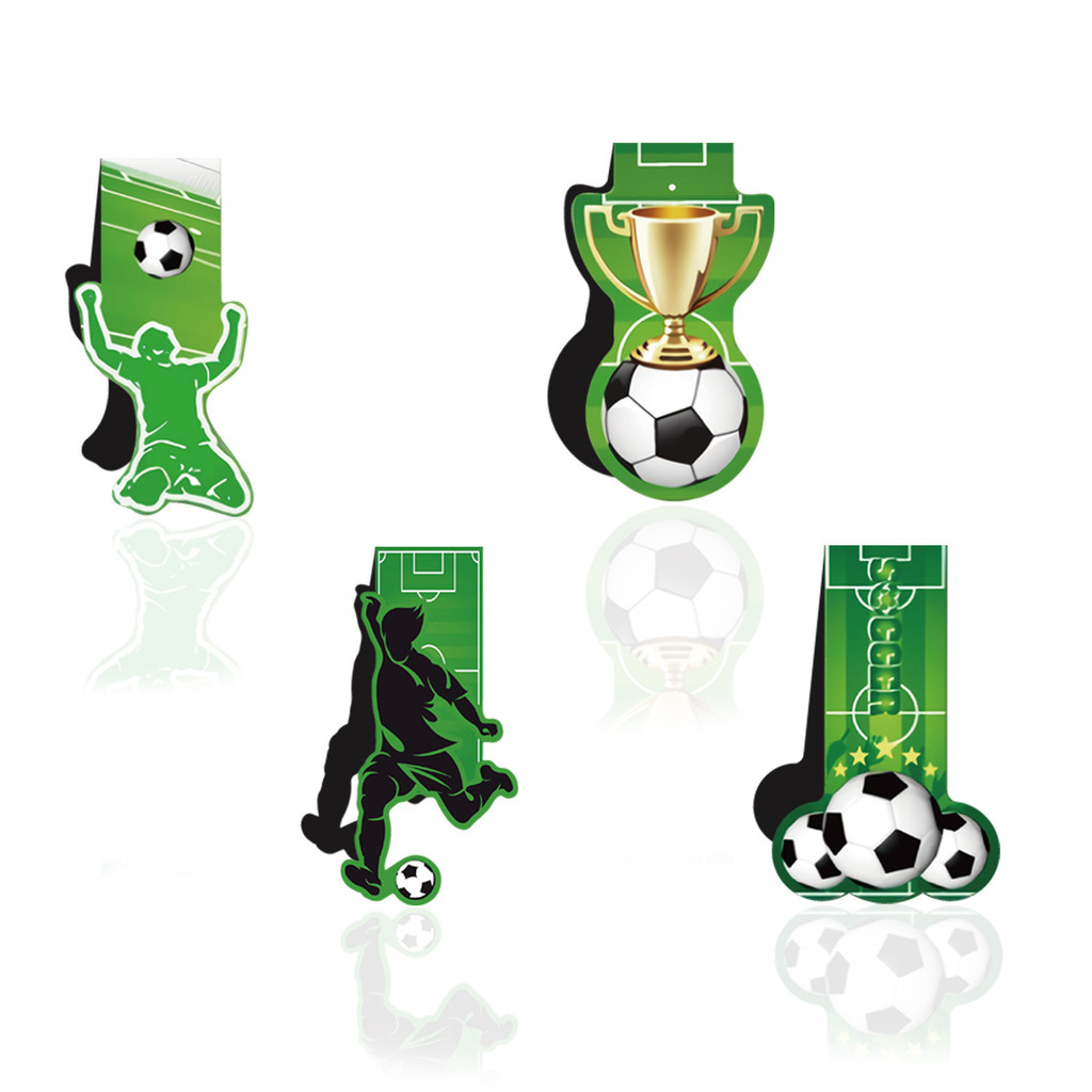 

4Pcs Football Sports Series Magnetic Bookmark Reading Pages Books Annotated School Stationary Supplies Creative Aesthet